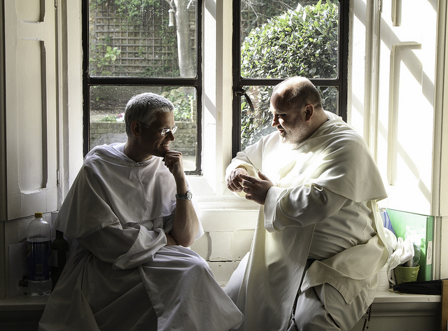 Friars in conversation