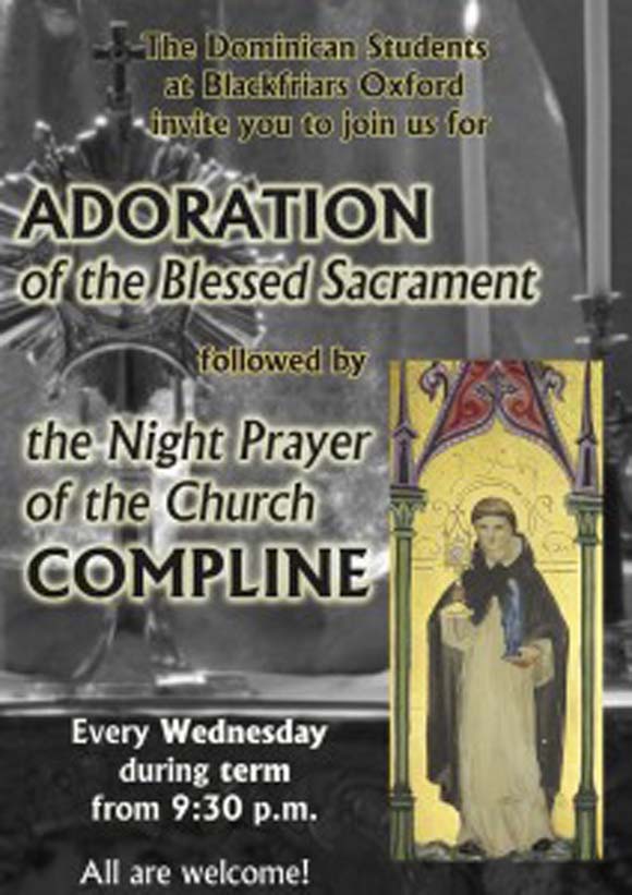 Join us for Adoration and Compline