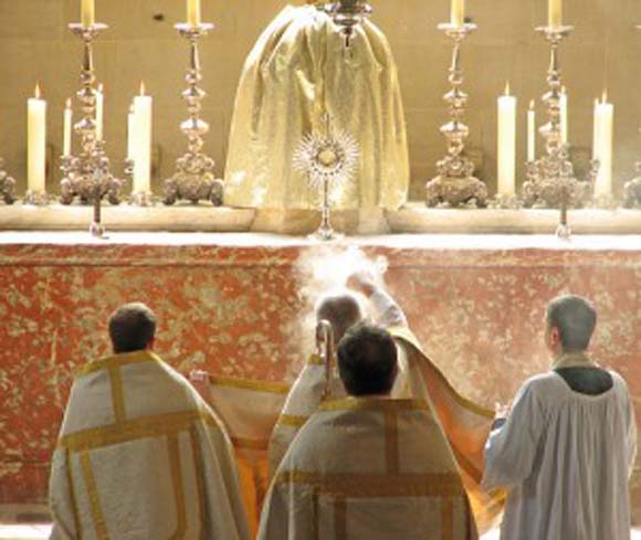 Offering incense to the Sacrament