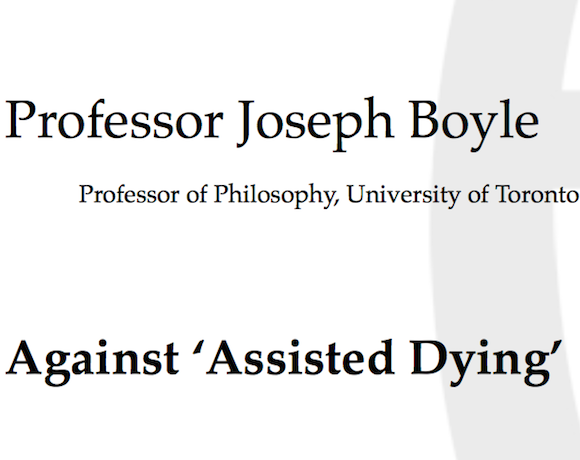 6th Anscombe Memorial Lecture – Joseph Boyle