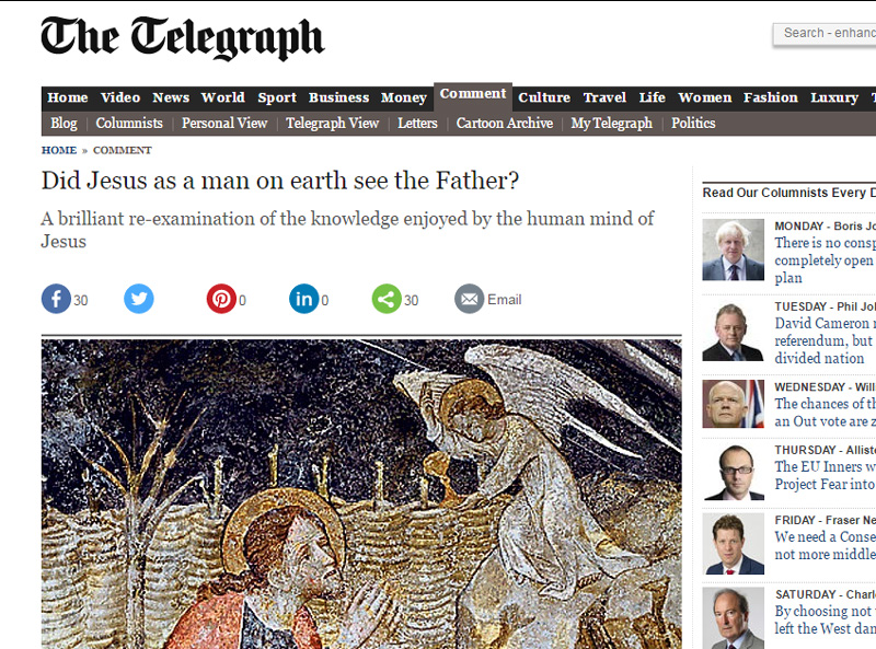 Regent’s book is reviewed in Daily Telegraph